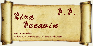 Mira Mećavin vizit kartica